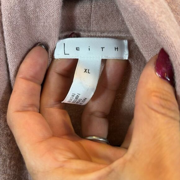 Ladies Leith Cozy Long Cardigan Light Pink Open Front Size XL - Picture 8 of 9
